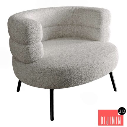 Boyle White Boucle Armchair