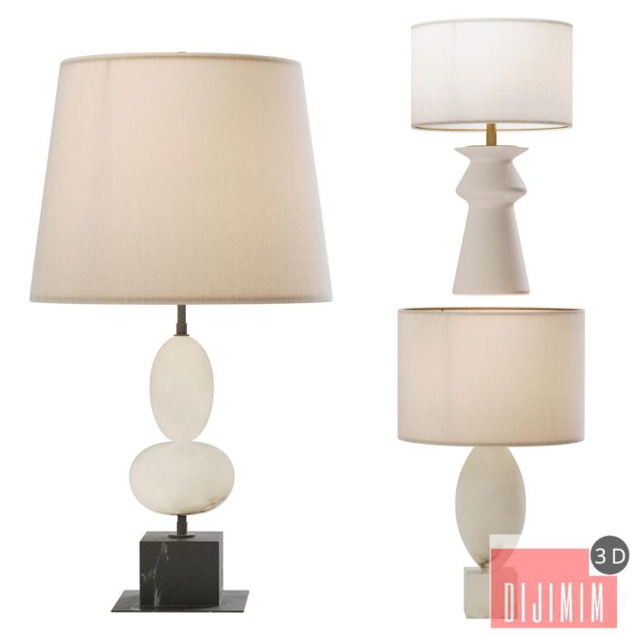 table lamp set01- Versa & Dani & Amagansett - Görsel 1