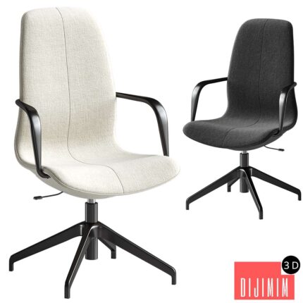Conference chair with armrests Gunnared dark gray black