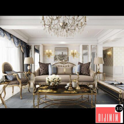 American Style New Classical Style A Living Room ID:322839811