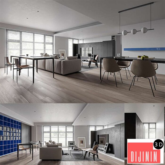 Apartment 23 3dsmax Modern Style File - Görsel 1