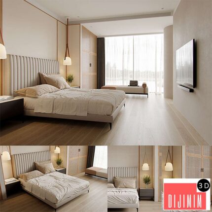 Nordic bedroom 3d model