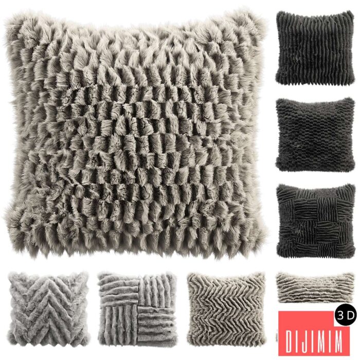 Fur pillow set 4 - Görsel 1