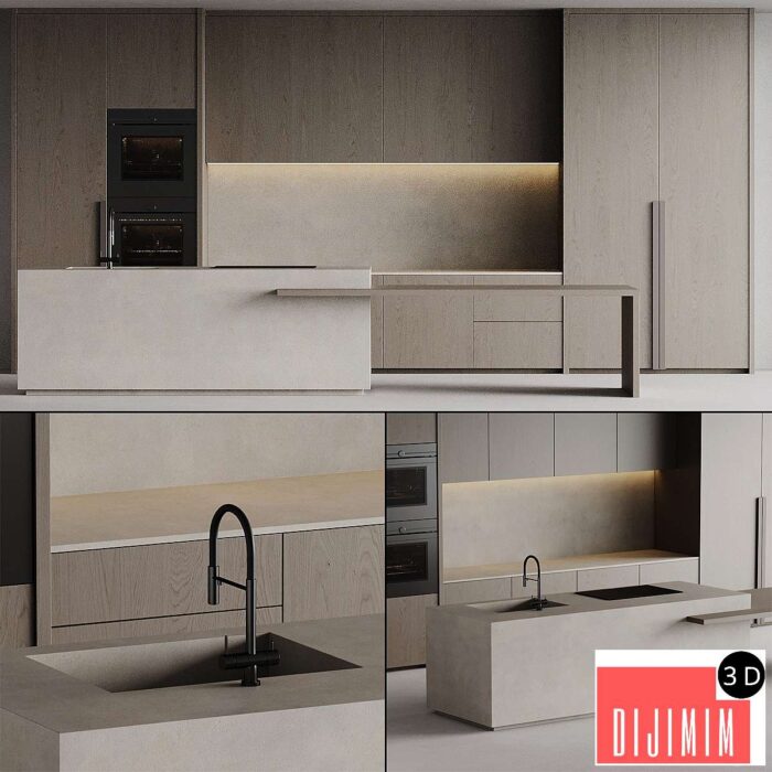 Kitchen with island 006 - Görsel 1
