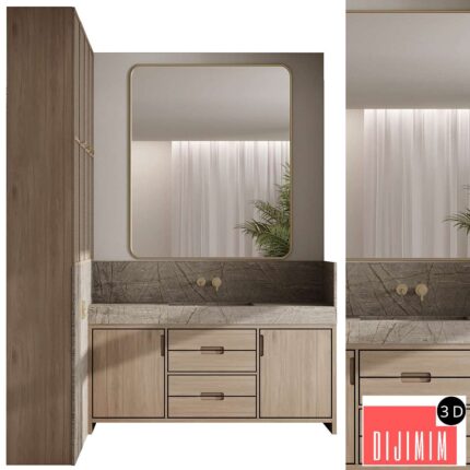 L-shaped Bathroom furniture by inbani faucet set 89