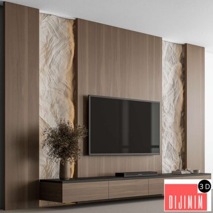 TV Wall Cliff and Wood - Set 144