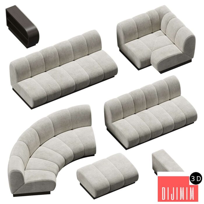 Collection of sofas Biscuit Sectional from Vladimir Kagan - Görsel 1