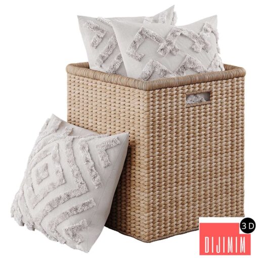 Basket with pillows