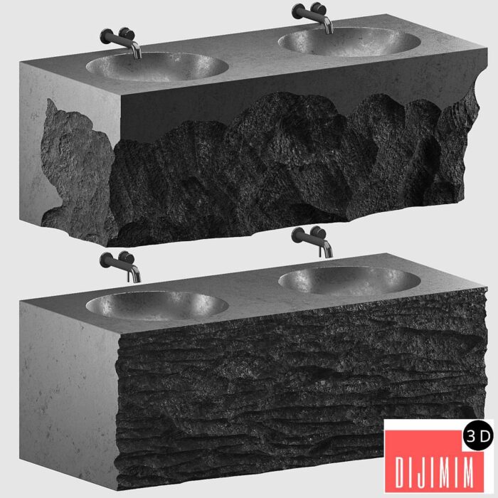 stone wash basin set4 - Görsel 1