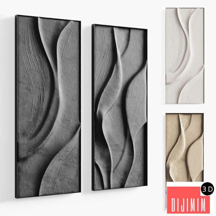 Folded wall art set 02 in three colors - Görsel 1