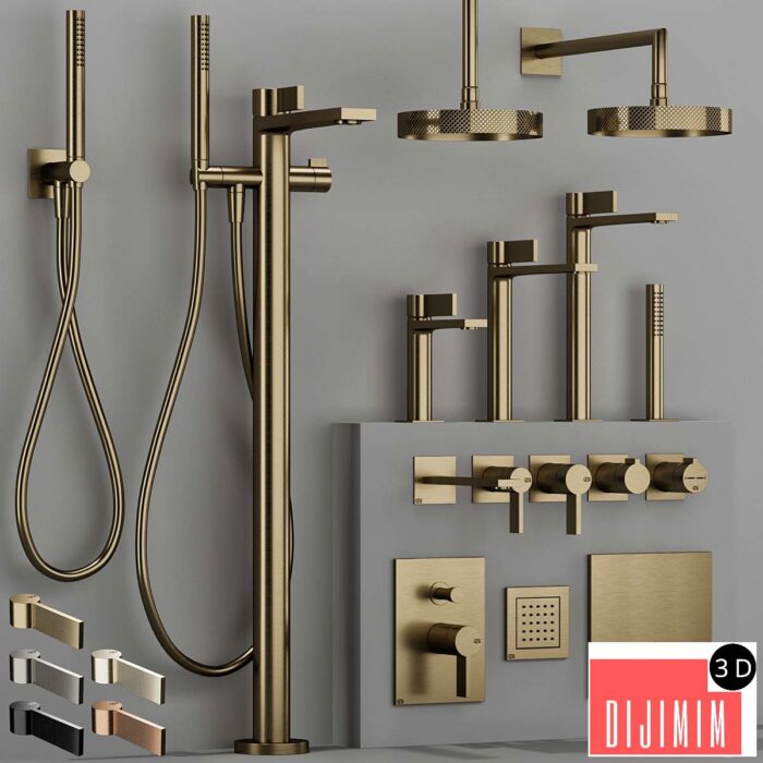 GESSI INVERSO RIGATO bathroom faucet set - Görsel 1