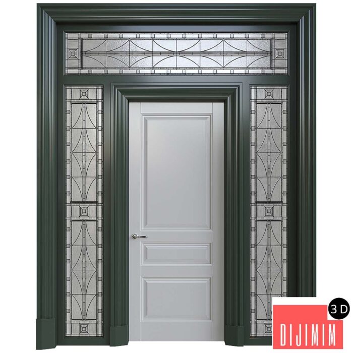 Front door with stained glass - Görsel 1