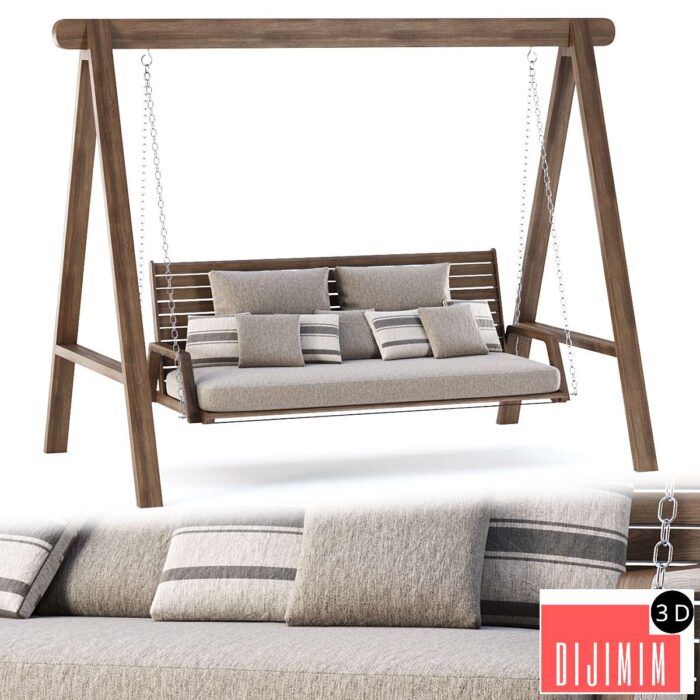 Mary wooden double garden swing MR45 by Bpoint Design / Wooden garden swing - Görsel 1
