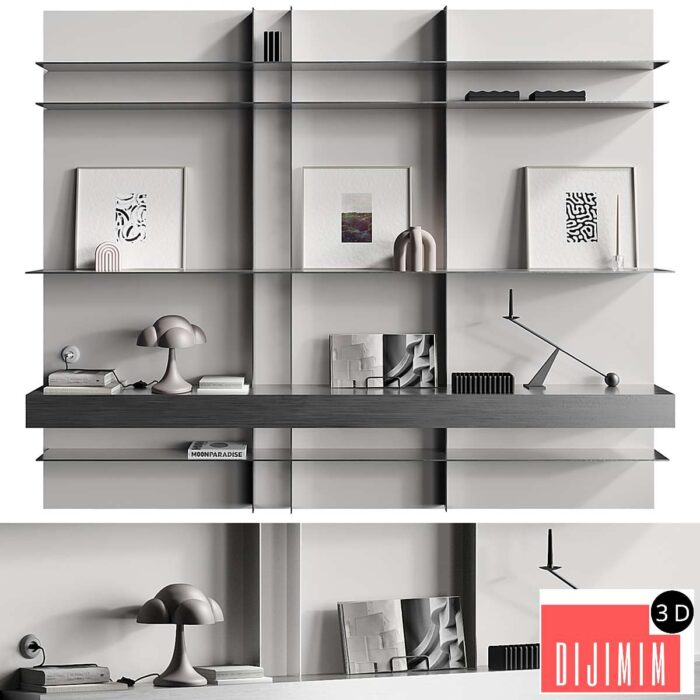 Metallic shelf with 101 cph decor 012 - Görsel 1