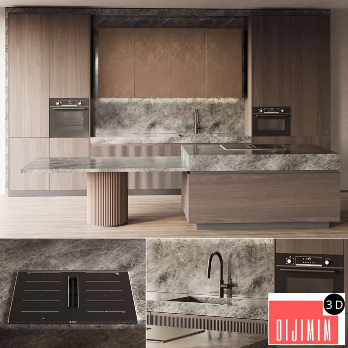Modern style kitchen with island Kitchen 05 - Görsel 1