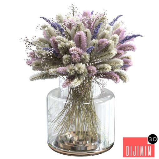 Bouquet of lagurus and lavender