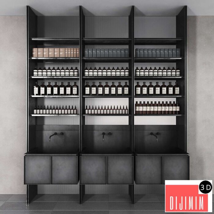 Cosmetic set glass and metal shelving - Görsel 1