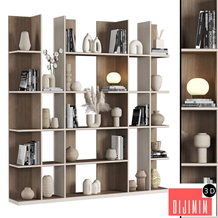 Cabinet with shelves_032 - Görsel 1