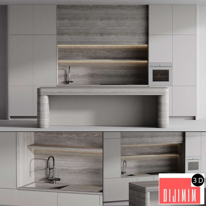 Kitchen with island 007 - Görsel 1