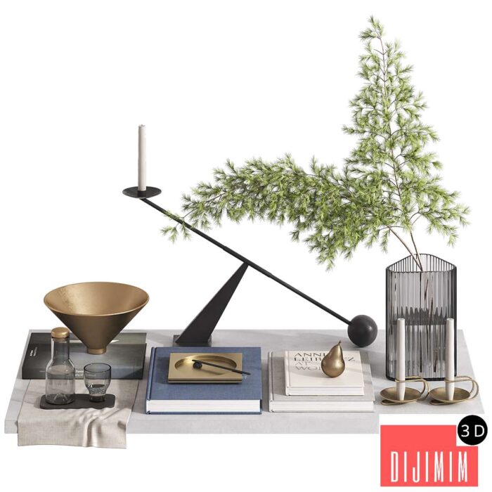 Decorative set by MENU SPACE with pine branches - Görsel 1