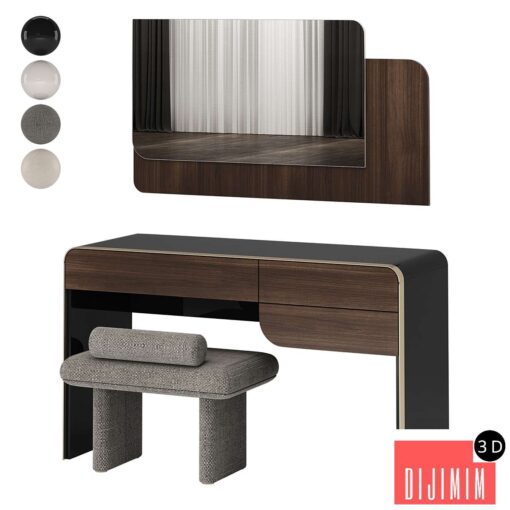 Turri SOUL Dressing Table with ZERO Pouf