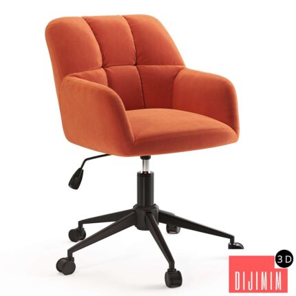 Office chair Elnor Velvet Orange