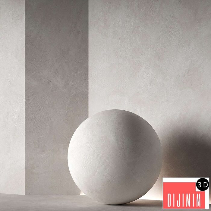 Decorative plaster material. Beige white. Seamless 4K. - Görsel 1