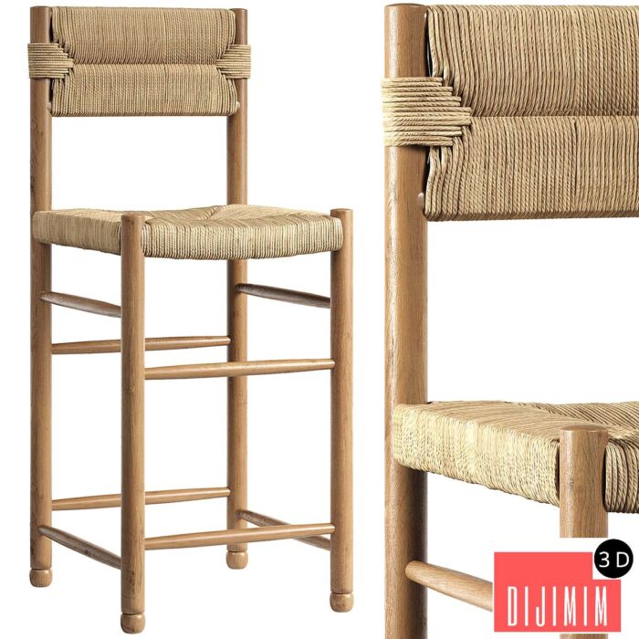 Rattan chair | Charlotte Counter Stool - Görsel 1
