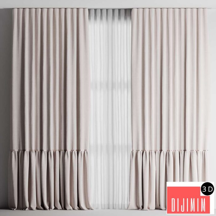 Curtains with tulle for the nursery - Görsel 1