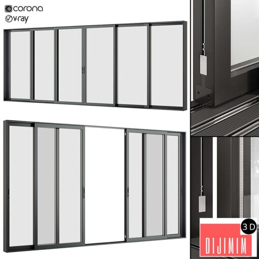 A set of sliding Metal Windows and Doors.