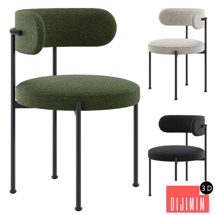 INESSE BOUCLE DINING CHAIR-CB2 - Görsel 1