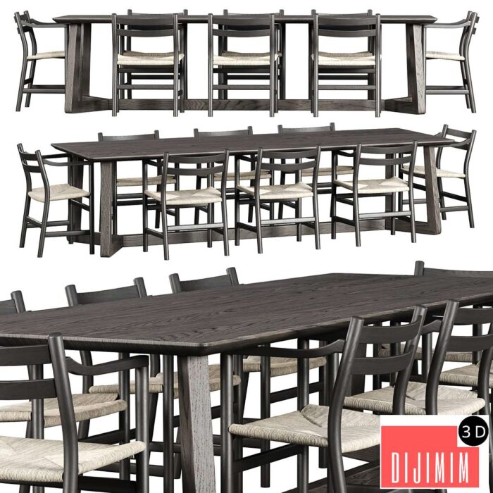 Edu Furniture Dining Set V1 / Garden furniture set - Görsel 1