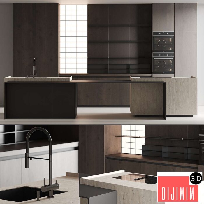 Modern kitchen with island 13 - Görsel 1