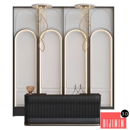 Neoclassical reception desk 13