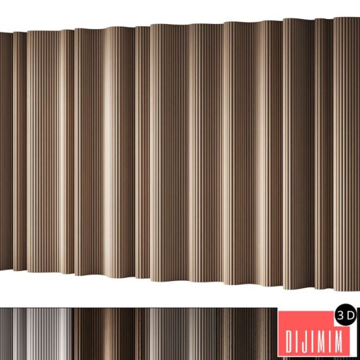 434 wall composition 15 wave fluted wood Reeded Panels 02