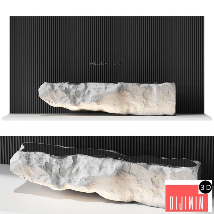 Reception desk natural rock 4 - Görsel 1