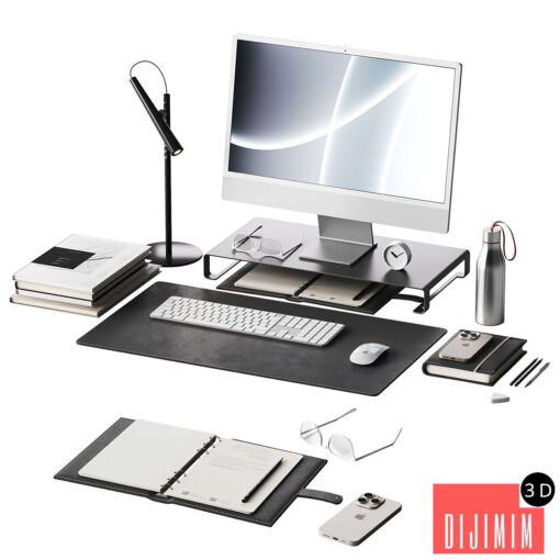 Decor for the workplace with a set of Apple equipment