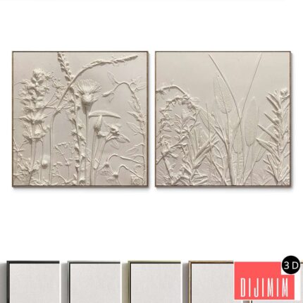 Plaster two square photo frames D-176