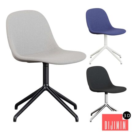 Muuto Fiber Fabric Side Chair Plastic Swivel Base