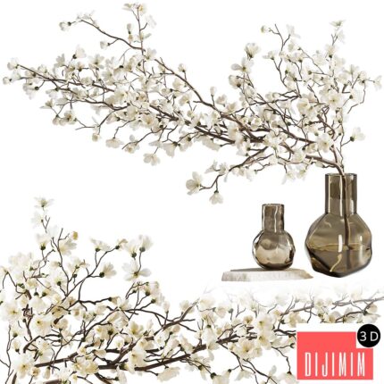 Blooming branch in a vase