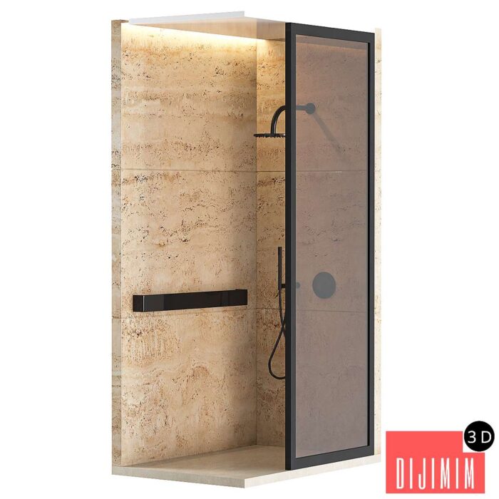 Shower cabin with partition 04 - Görsel 1