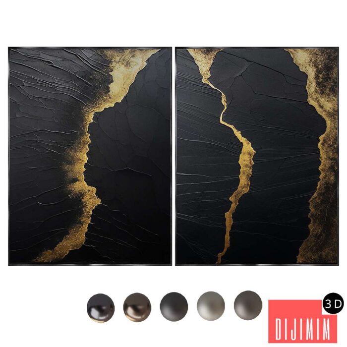 MINIMALIST ABSTRACT PAINTING ABAV493 and 498 - Görsel 1