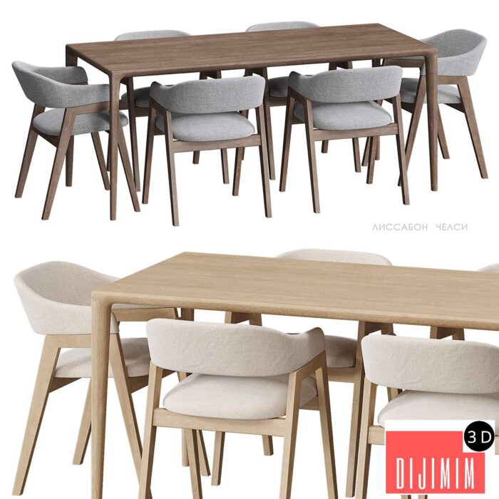 Lisbon Chelsea table and chairs Deephouse - Görsel 1