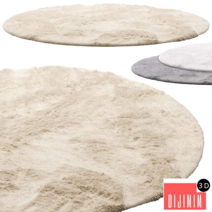 Benuta Dave Round Fur Rug (3 colors)