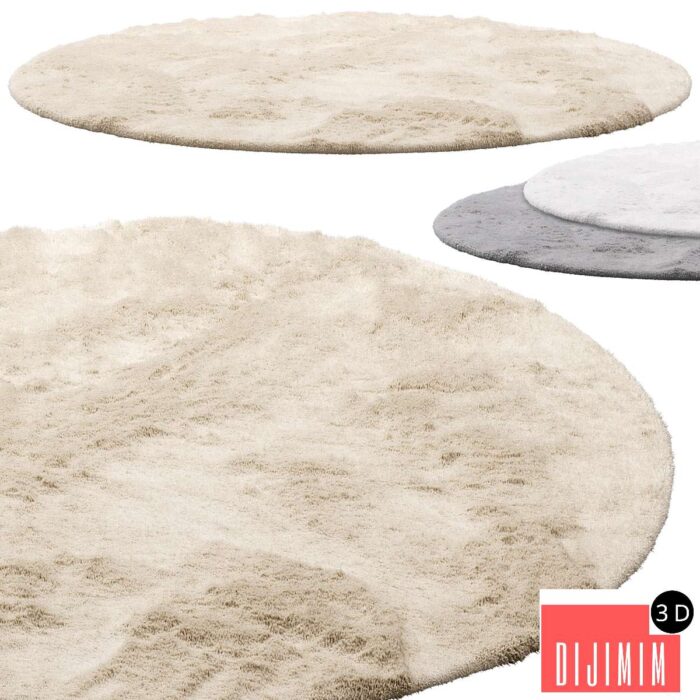 Benuta Dave Round Fur Rug (3 colors) - Görsel 1