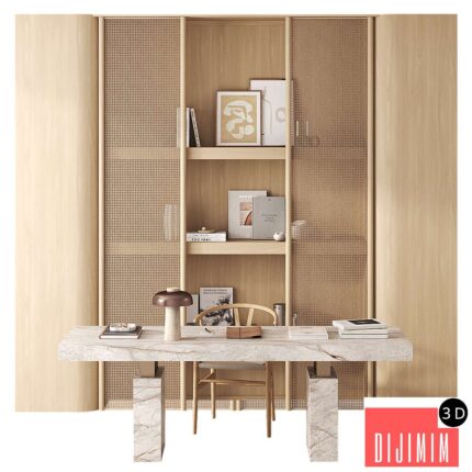 Workplace with CH24 Wishbone chair by Carl Hansen