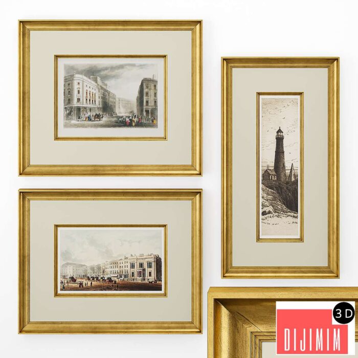 Paintings in double gilded frame - Görsel 1