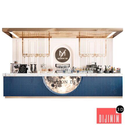 Coffee point in a classic style with a coffee machine and desserts