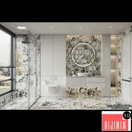 Bathroom – Toilet – WC – RestRoom – 3D Interior Scene – 459