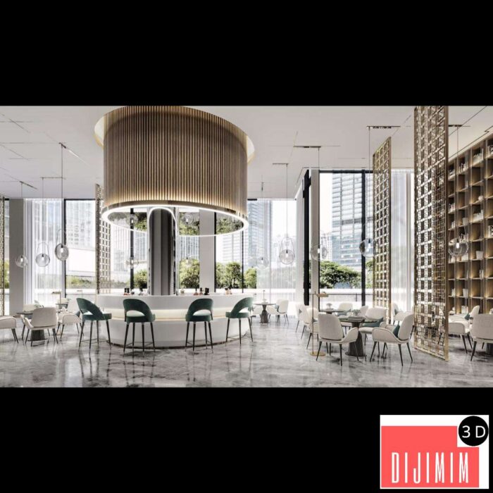 Corona Render Scene – Commercial Space 3D Models – 0035 - Görsel 1